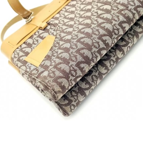 Dior Vintage Trotter Monogram Buckle Detail Tote - Picture 8 of 11
